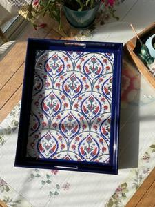 Plateau de service en bois de luxe fabriqué à la main avec blocs à découper de luxe Meena - Product Image 5