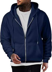Sudaderas Casuales de Invierno para Hombre, Color Sólido, Moda, Corte Regular, 100% Algodón, Felpa, con Bolsillo - Product Image 6
