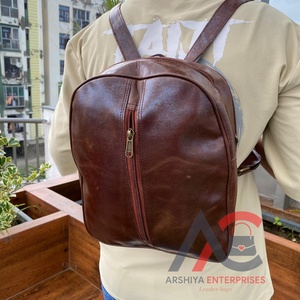 Mochila de Cuero Auténtico de Grano Completo, Personalizada, Hecha a Mano, Unisex, Vintage, Cuero de Vaca, Alta Calidad, Portátil - Product Image 1