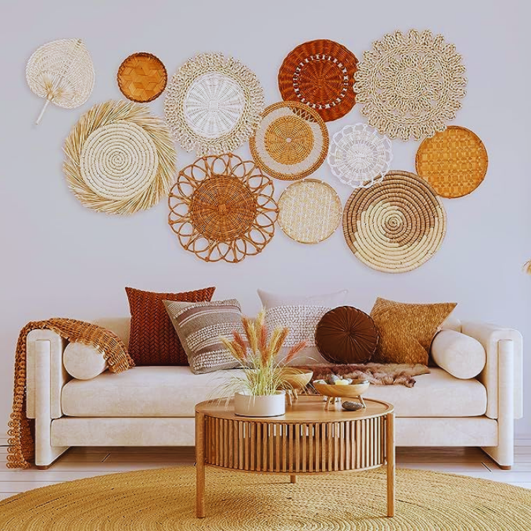 Decoración Otoño Borlas Decora Tu Hogar Con Estilo Boho: Guirnalda De Rafia Con Borlas Y Flecos (DIY, Multicolor