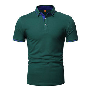 Vente chaude hommes moderne tricoté pour Polo Logo personnalisé coton de haute qualité grande taille nouveau décontracté Golf impression motif solide - Product Image 1