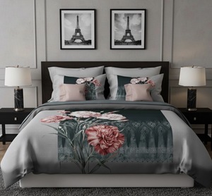 High Quality 100% Cotton Microfiber King Size Flat Bed Sheet <b>Set</b> 2 Pillowcases Stitching 600TC Breathable Fabric Solid Color - Product Image 1