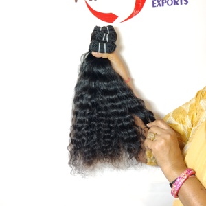 ผมแท้จากอินเดีย 100% แบบ Remy  ลอนลึก  ตรงแบบ Kinky  จัดเรียงเกล็ดผม  สีดำธรรมชาติ  สำหรับผู้หญิง - Product Image 2