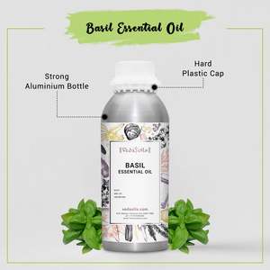 Huile Essentielle de Basilic Doux 100% Pure Qualité Thérapeutique & Cosmétique Pressée à Froid, Thé Blanc, Encens, Musc Blanc pour Hydratation - Product Image 4