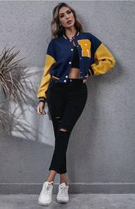 Veste universitaire imperméable et respirante de grande taille pour femmes et hommes du fabricant OEM avec logo personnalisé Service OEM de style collège - Product Image 6