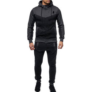 Conjunto Deportivo de Forro Polar Ecológico para Hombre, con Capucha, Color Sólido, Mangas Largas, Transpirable, Invierno 2025, Alta Calidad, Corte Regular Informal - Product Image 2