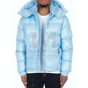 Blousons matelassés réversibles pour hommes, style streetwear d'hiver, en toile unie, à capuche et col montant, isolés et chauds, vente en gros de qualité supérieure - Product Image 1