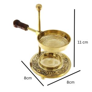 Quemador de incienso de latón clásico con esmalte dorado, perfecto para salas de oración, templos, esquinas de meditación y propósitos de regalo - Product Image 6