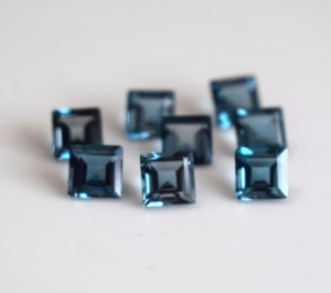 NATURAL London Blue Topaz Square CUT 5mm faceted-Loose London Blue Topaz Square - Product Image 6