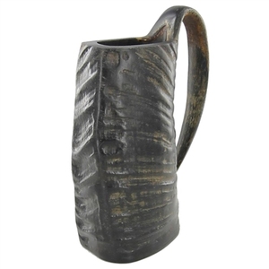 Tasse de corne de vin Viking de buffle d'eau tasse de corne de buffle de bière de vin sculpté base de tasse de corne à boire et produit naturel - Product Image 1