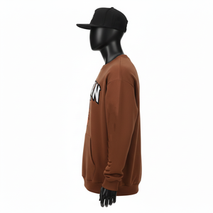 Sudadera Extra Grande para Hombre, Algodón Premium, Felpa, Marrón, Gruesa, Suave al Tacto, Logotipo Personalizado con Serigrafía, Sudadera Básica Extra Grande - Product Image 3