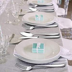 Royal Stainless Steel Cutlery Set Aluminum Plain Flat Handle Mirror Polish <b>Flatware</b> Set Kitchen Home Use-Metal Plastic Handle - Product Image 4