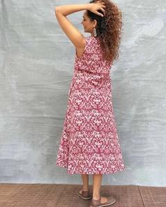 Robe bohème en coton indien fait à la main pour femmes imprimé floral élégant été fête de mariage porter en vente - Product Image 3