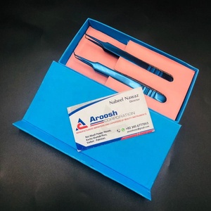 Pinzas azules de Plasma de punta de fibra de 90 grados y 45 grados de alta calidad, pinzas de extensión de pestañas de acero inoxidable sólido al por mayor - Product Image 1