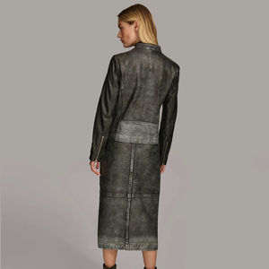 Chaqueta de Motocicleta de Piel de Oveja de Dos Tonos para Mujer, de Alta Calidad y a la Moda, Hecha Profesionalmente, Transpirable y Resistente al Viento, de Nailon - Product Image 5