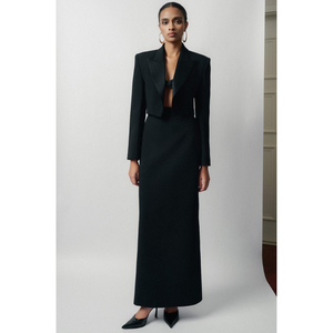 แจ็กเก็ตสตรี2025แขนยาว wenny เสื้อครอปผ้าคุณภาพสูงเสื้อผ้าฤดูร้อนสำหรับผู้หญิงสีขาว - Product Image 1