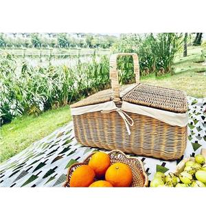 Cesta de Almacenamiento Plegable Ligera, Rectangular, Multifuncional, Ecológica, de Ratán, Estilo Vintage, Hecha a Mano, para Picnic - Product Image 3