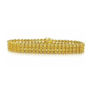 5 quilates amarillo diamante 3 fila tenis pulsera 14K chapado en oro elegante pulsera de moda para hombres y mujeres - Product Image 2