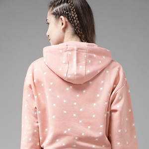 Venta caliente algodón mujeres sudaderas con capucha de gran tamaño cremallera moda ropa deportiva liso en Blanco estampado mujeres recortadas sudaderas con capucha - Product Image 2