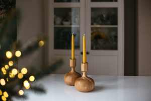 Porte-bougie en bois massif fait main, économique et écologique, durable, pour Noël, mariages, fêtes, décoration de la maison - Product Image 4
