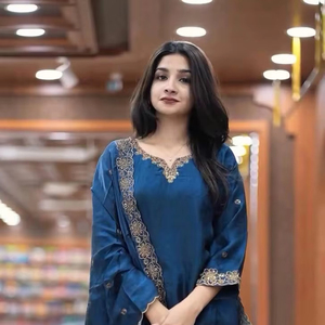 Heavy Silk Embroidery Sequence Work <b>Top</b> & Bottom Sequence Embroidered With Lace Border Dupatta Wedding Party Designer - Product Image 1