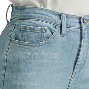 Diseña tus Propios Jeans Casuales de Cintura Media, Cómodos y Transpirables para Mujer, Pantalones de Talla Grande, Color Sólido, 100% Algodón - Product Image 5