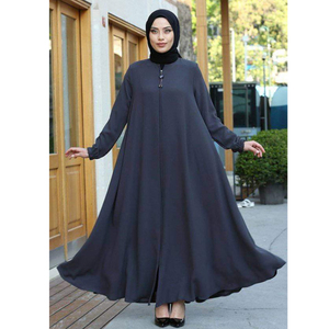 Venta caliente Abaya mujeres musulmanas vestido Vintage elegante Abaya mujeres musulmanas vestido de algodón sin costuras hecho de poliéster señoras Abaya - Product Image 4