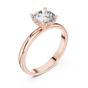 แหวนเพชรทรงกลมสีโรสโกลด์ 14K สำหรับผู้หญิง |   แหวนเพชรสำหรับงานปาร์ตี้ |   เพชรที่เพาะเลี้ยงใหม่ - Product Image 4