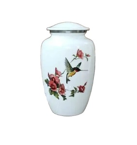 โกศเผาศพโลหะทำด้วยมือหรูหราพร้อมสลักดีไซน์สำหรับขี้เถ้าศพสำหรับผู้ใหญ่ - Product Image 1