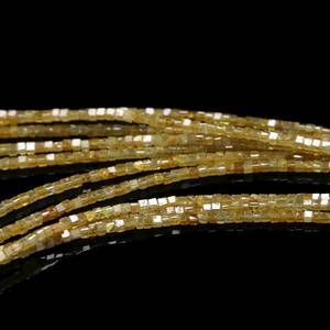 Perles cubiques en diamant jaune naturel AAA+ 1,5-2,5 mm, brin en boîte avec diamants jaunes rares, fantaisie, facettés et étincelants - Product Image 3