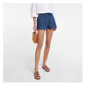 Shorts en jean pour femmes de haute qualité avec cordon de serrage en dentelle, poches boutonnées en coton, respirants et lavés, fabriqués au Pakistan, OEM 2025 - Product Image 6