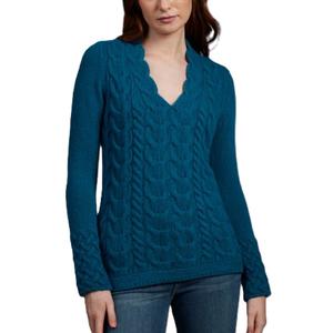 Pull décontracté pour femme à col en V, super doux, de haute qualité, avec logo personnalisé, manches longues, motif uni, coupe classique, 100 % acrylique, pour l'hiver - Product Image 1