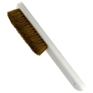 8-1/2\" Overall Brass Scratch Brush with Plastic Handle 3.1/2\" Long 3/4\" Wide Bristles for <b>Jewelry</b> <b>Tools</b> & <b>Equipment</b> - Product Image 1