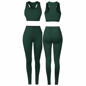 Venta al por mayor nueva mujer ropa deportiva ropa de gimnasio de alta elasticidad transpirable Yoga traje 2 uds Sujetador deportivo chaqueta Leggings Fitness Yoga conjunto - Product Image 4