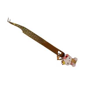 Pince à épiler professionnelle à pointe en fibre d'acier inoxydable 45/90 degrés avec breloque boîtes personnalisées longueur 10mm - Product Image 2