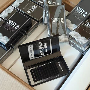 हस्तनिर्मित व्यक्तिगत क्लासिक लैश ट्रे मैट डार्क वॉल्यूम रेशम नरम कश्मीरी लैश ट्रे निजी लेबल पलक विस्तार थोक - Product Image 4