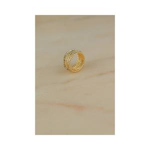 Del Pia Srl Vente en gros Bague invisible à sept rangs de haute qualité pour femmes, plaquée or 18 carats, argent sterling 925, plusieurs tailles - Product Image 2