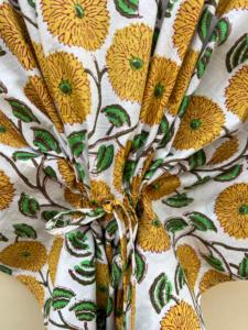 Vestido indio hecho a mano 100% de algodón Kfatan para mujer, estampado Floral, ropa informal de vacaciones en la playa para verano, primavera y otoño, Bikini ODM - Product Image 2