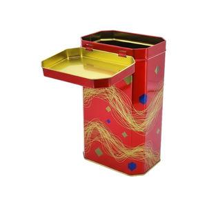 Boîte en métal rectangulaire mate en fer blanc avec couvercle, personnalisable avec logo – Contenant vide de qualité alimentaire pour jus et boissons - Product Image 3