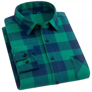Camisa a cuadros de franela para hombre OVERSEAS SPORTS, camisa de manga larga informal de algodón cálido para ropa de otoño e invierno - Product Image 4