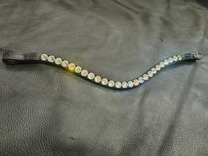 Banda para cejas de cuero acolchado suave de alta calidad para caballos Cristales de calidad premium Estilo ostentoso - Product Image 6