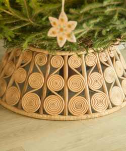 Falda de árbol de ratán más vendida, collares de árbol de Navidad para decoración navideña, logotipo y embalaje personalizados hechos en Vietnam - Product Image 6