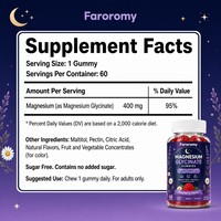 Gummies de glycinate de magnésium OEM saveur framboise, 60 unités, végétaliennes, sans OGM, complément alimentaire, vente en gros