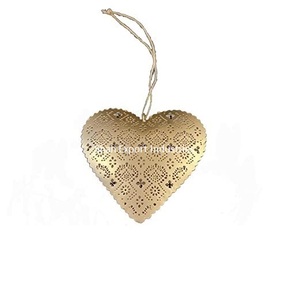 Design élégant Coeur suspendu en métal Maison Jardin & Noël Décoratif Noir/Or Suspendu T Light bougeoir - Product Image 2