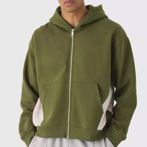 Vente en gros de sweat à capuche pour hommes en coton épais de qualité, impression bouffante, pull de luxe, fermeture éclair personnalisée, impression surdimensionnée - Product Image 1
