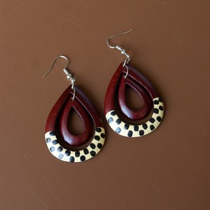 Handmade Bohemian <b>Wooden</b> Drop Earrings Artisan-Crafted in Bali for Parties - Product Image 4