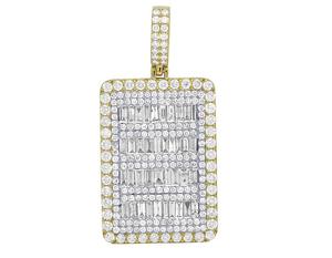 Pendentif Rectangle Hip Hop pour hommes de haute qualité en argent Sterling coupe baguette Moissanite diamant nouveau Style Design plaqué or - Product Image 1