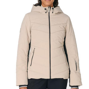 Top 2026 Logo personnalisé fermeture éclair doudoune pour femmes grande taille épais vêtements d'hiver col montant bulle conception tissé tissu teint - Product Image 5