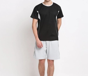 Harry Johnson Men's Black White Solid Pattern Casual Plus Size Sporty V-neck Quick Dry Summer <b>Knitted</b> 100% Polyester T-Shirt <b>Set</b> - Product Image 4