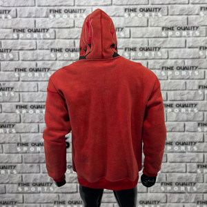 Sudadera con capucha y cremallera de cara completa con logotipo personalizado al por mayor, Sudadera con capucha con cremallera completa para hombre, Sudadera con capucha bordada lavada con ácido de gran tamaño de EE. UU. - Product Image 5